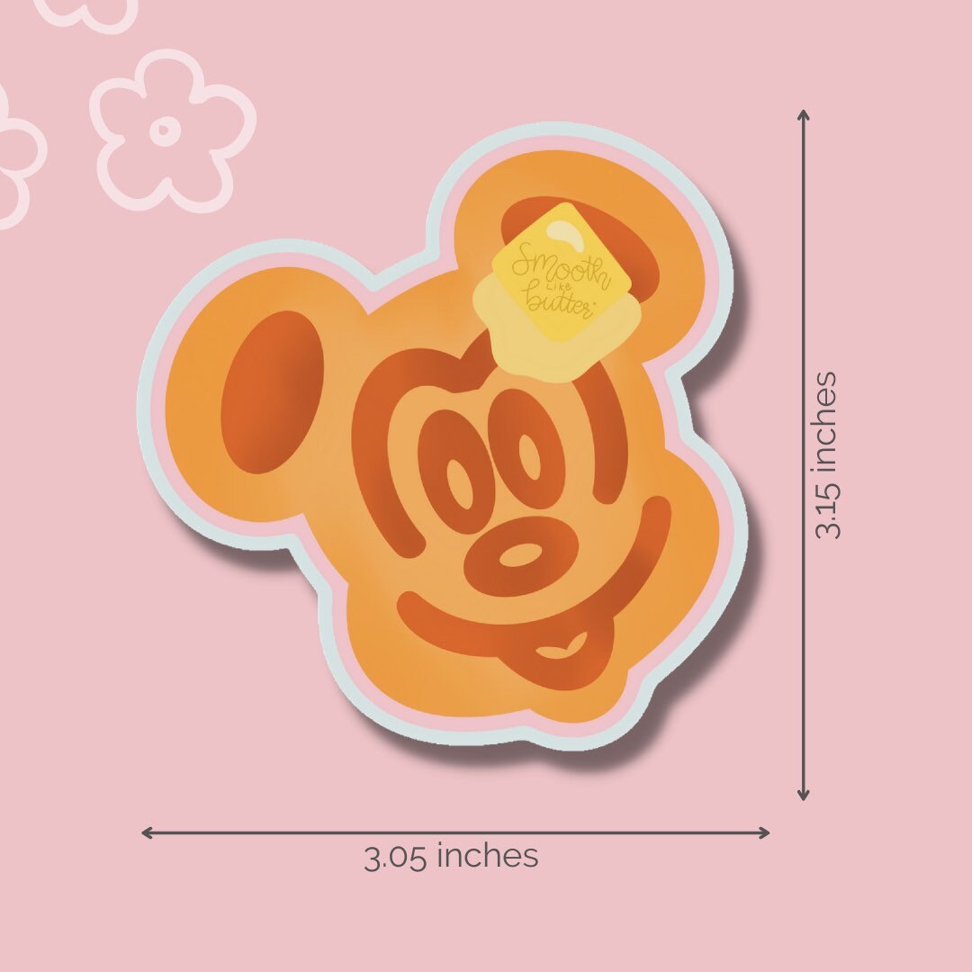 Mickey Waffle Sticker Disney Sticker Disney Parks Cute Etsy