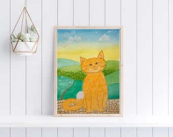 Orange Cat Gifts For Cat Lovers Ginger Cat Print Ginger Cat Gifts