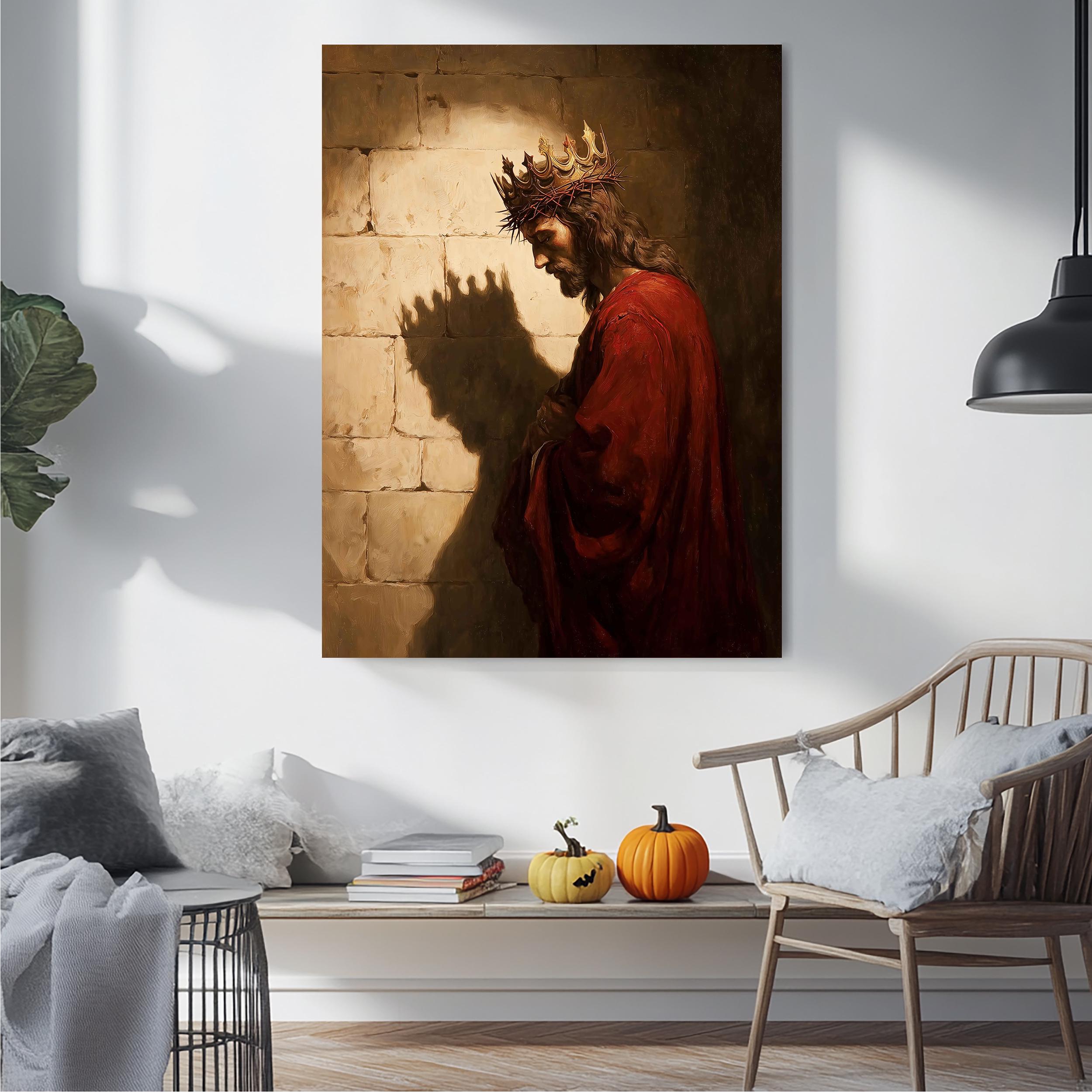 Jesus Crown of Thorns Canvas Wall Art, King of Kings Painting ...