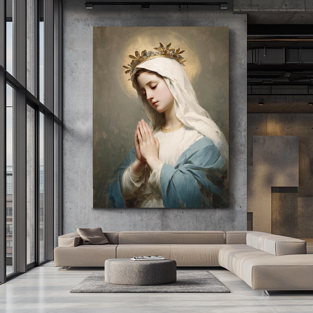 Virgin Mary Canvas Wall Art: Catholic Christian Home Decor - Etsy