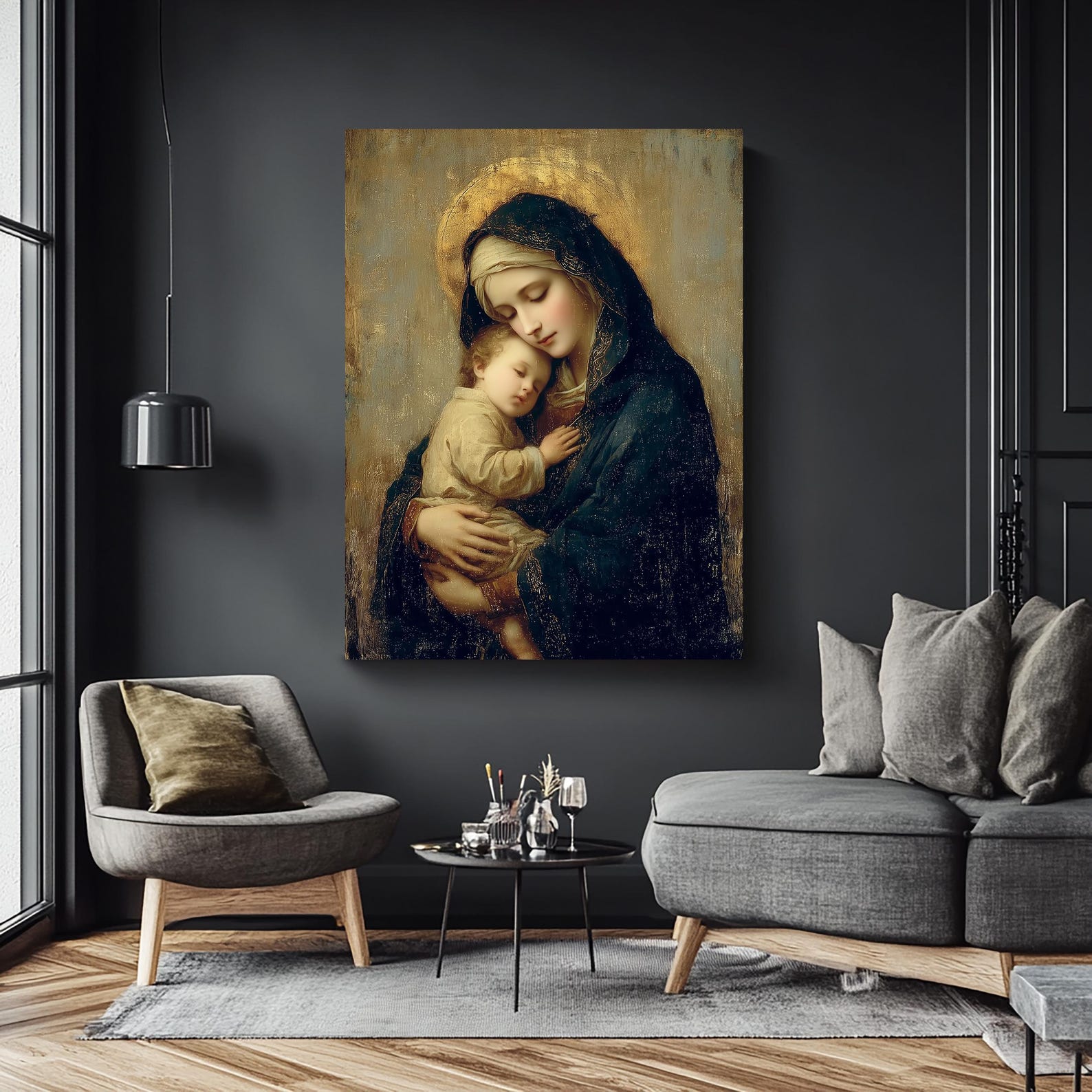Virgin Mary and Baby Jesus Canvas Art | Madonna and Child Religious ...