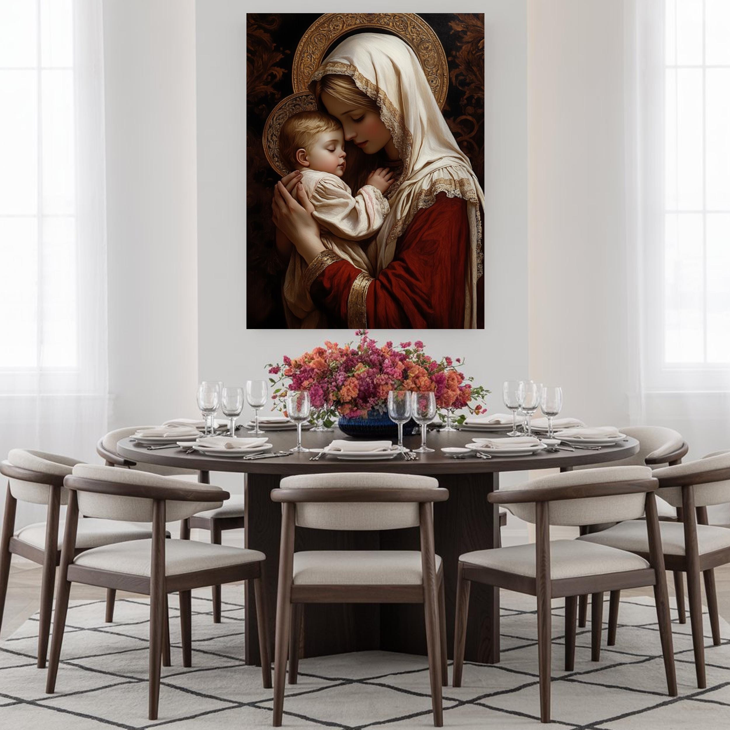 Virgin Mary and Child Canvas Print: Catholic Wall Art - Etsy
