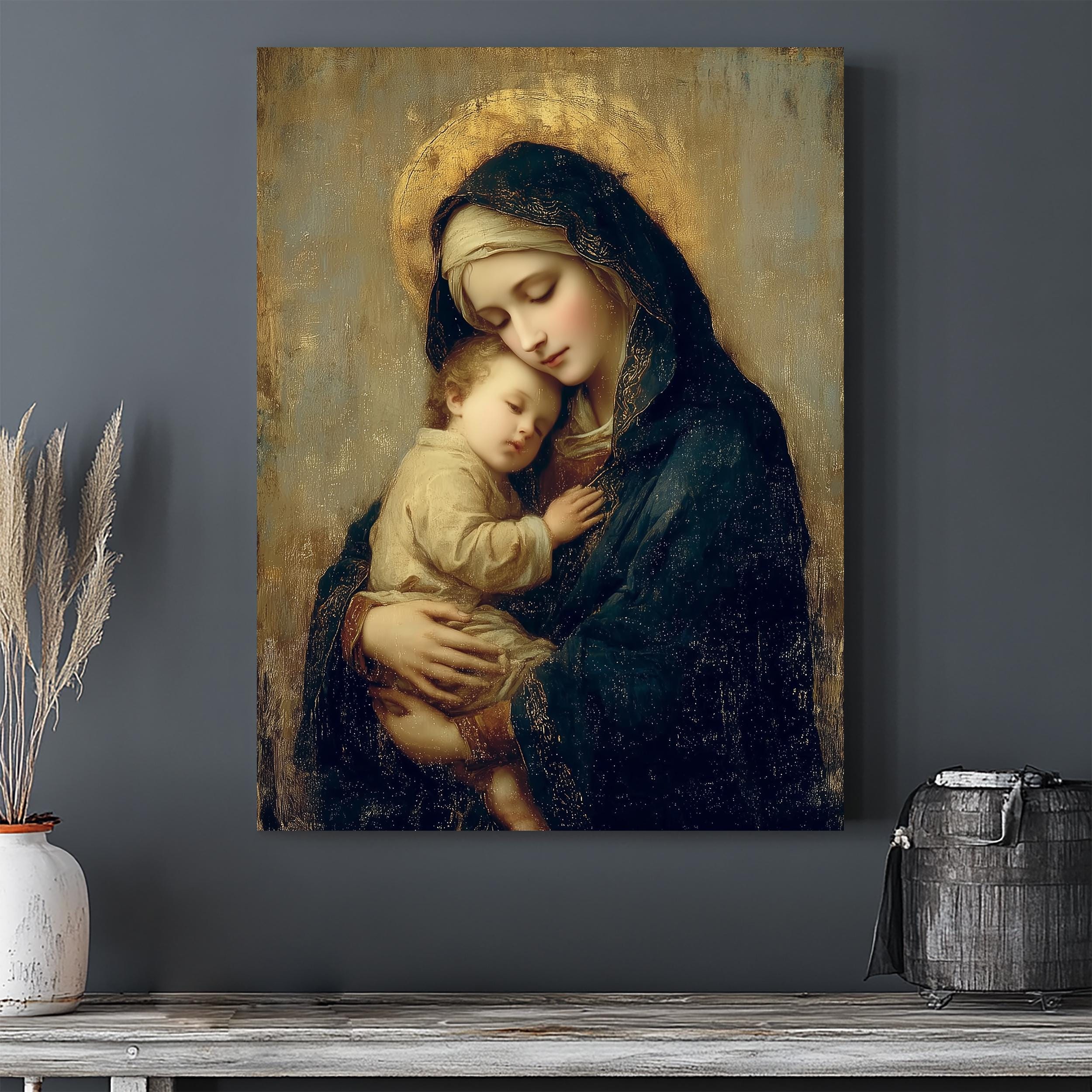 Virgin Mary and Baby Jesus Canvas Art | Madonna and Child Religious ...