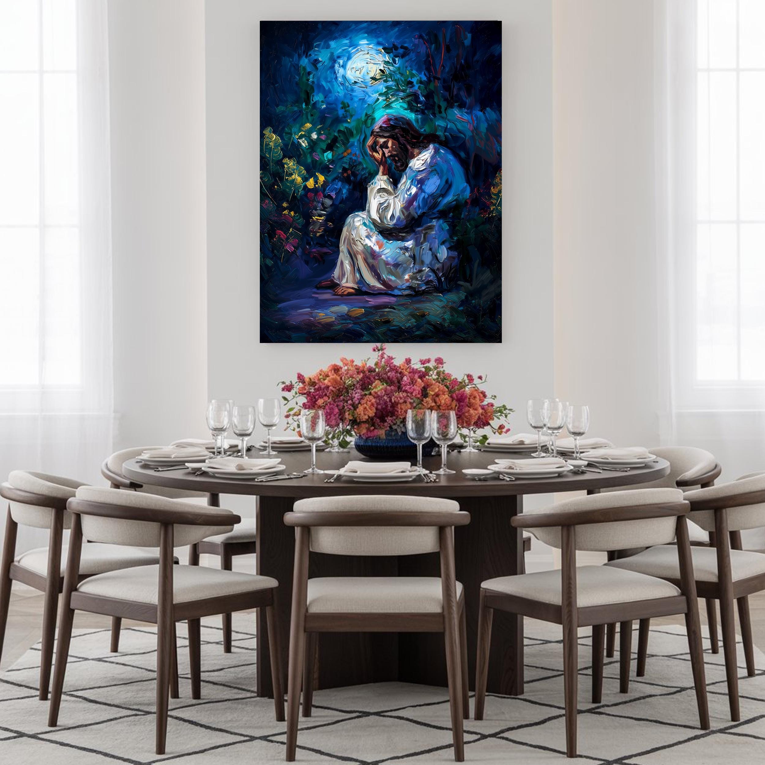 Jesus Praying in the Garden Wall Art – Christian Religious Painting ...