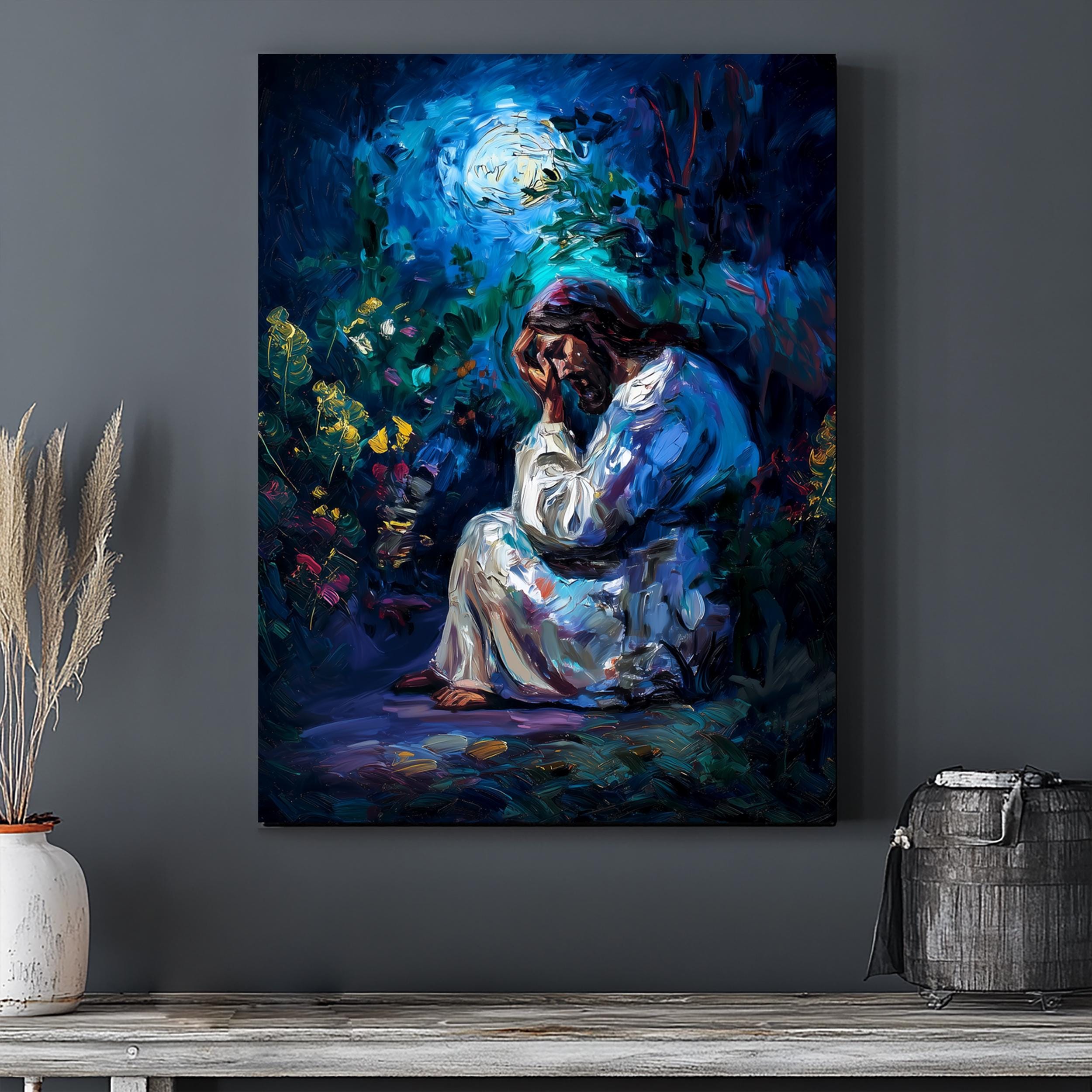 Jesus Praying in the Garden Wall Art – Christian Religious Painting ...