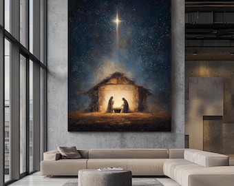 Nativity Star Canvas: Holy Family Christmas Wall Art - Etsy