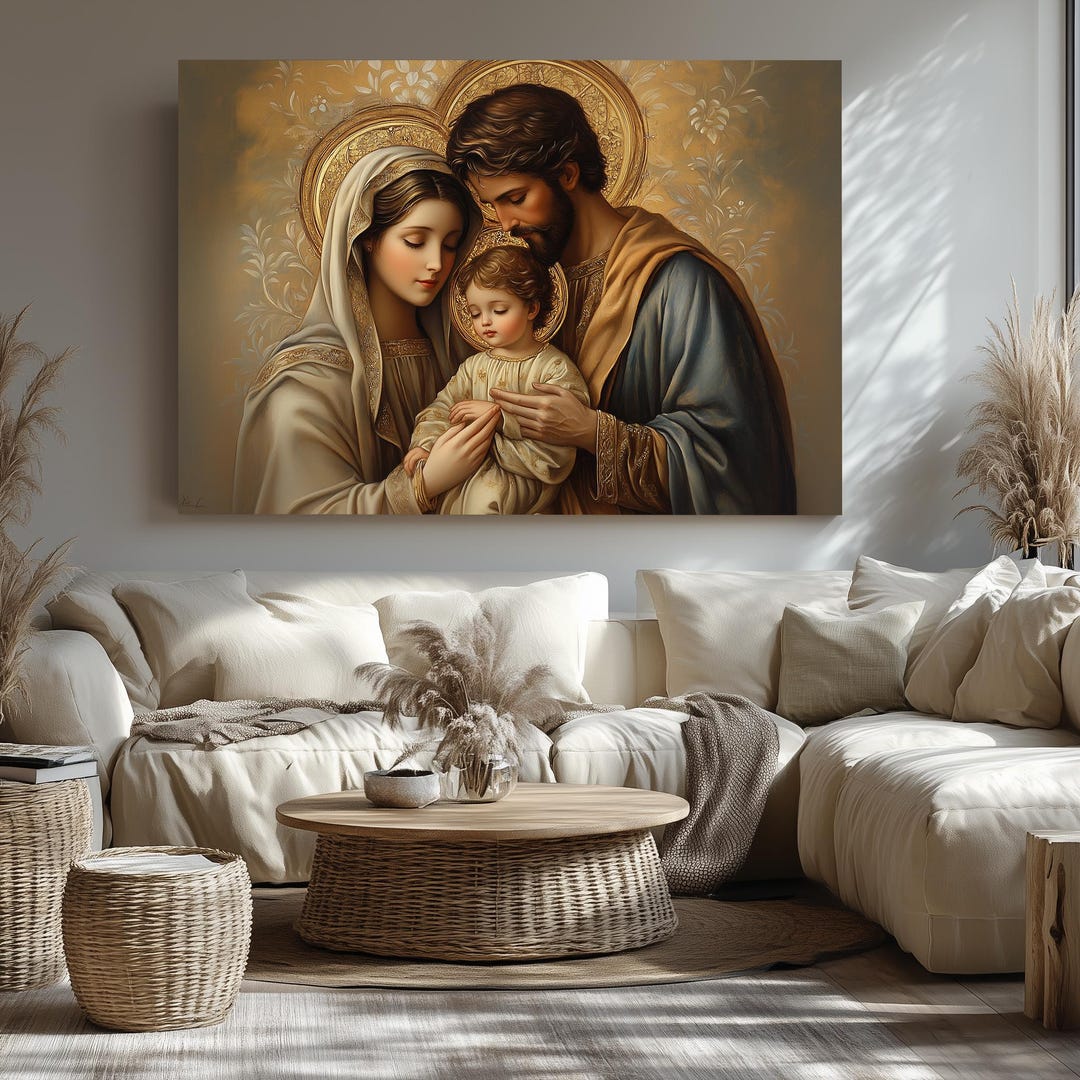 Holy Family Canvas Print: Catholic Home Blessing Wall Art - Etsy