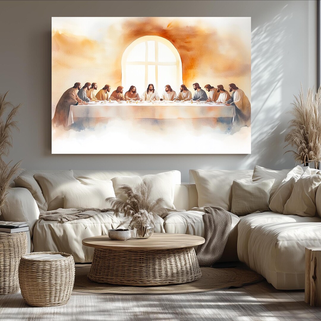 The Last Supper Canvas Print: Jesus and Disciples, Christian Home Decor ...