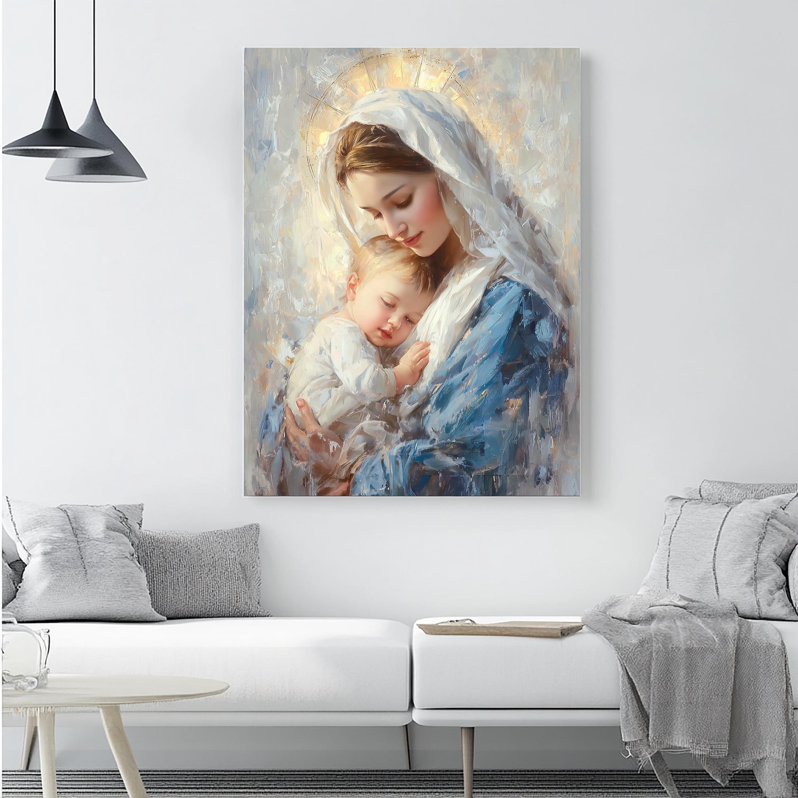 Virgin Mary and Baby Jesus Canvas Art: Christian Home Decor - Etsy