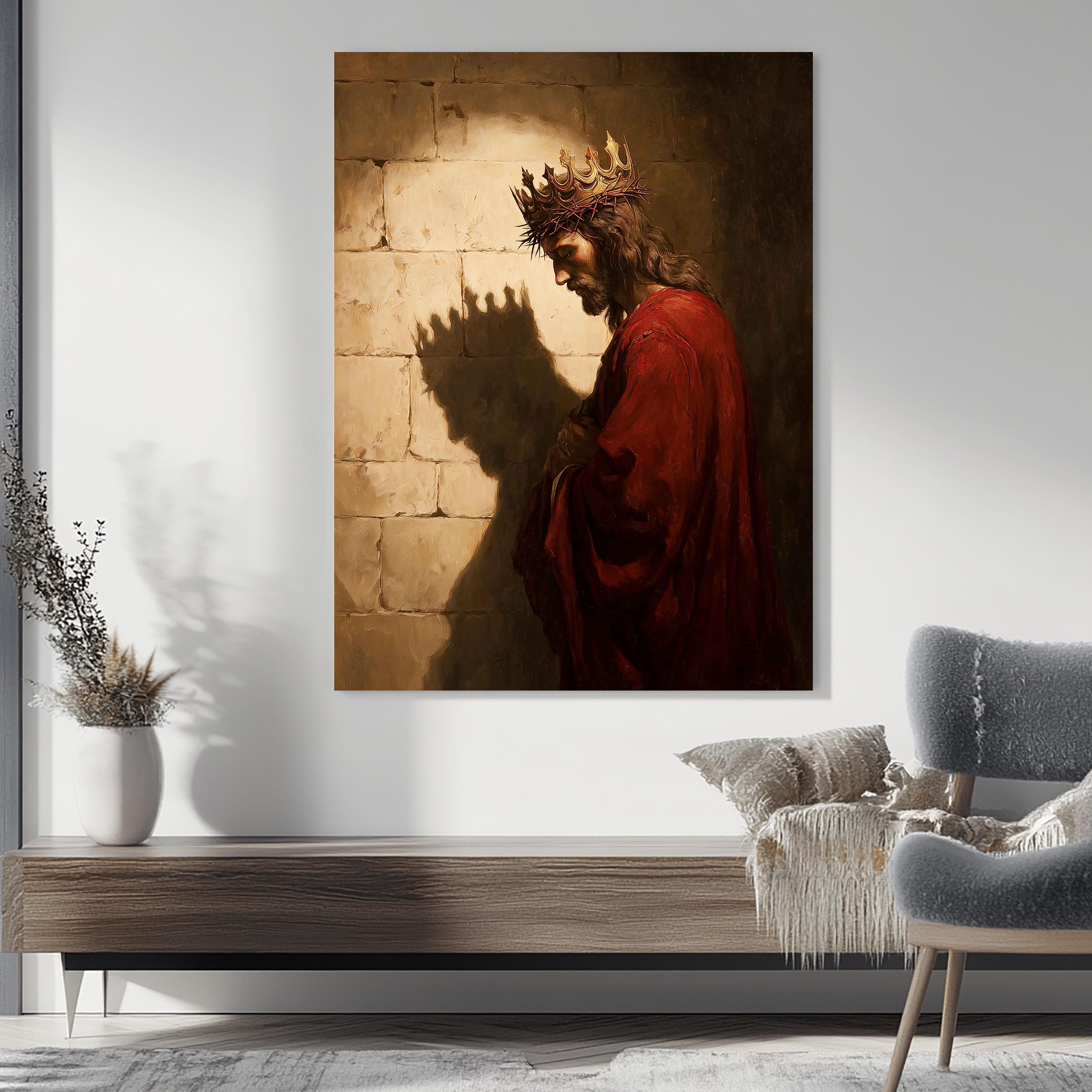 Jesus Crown of Thorns Canvas Wall Art, King of Kings Painting ...