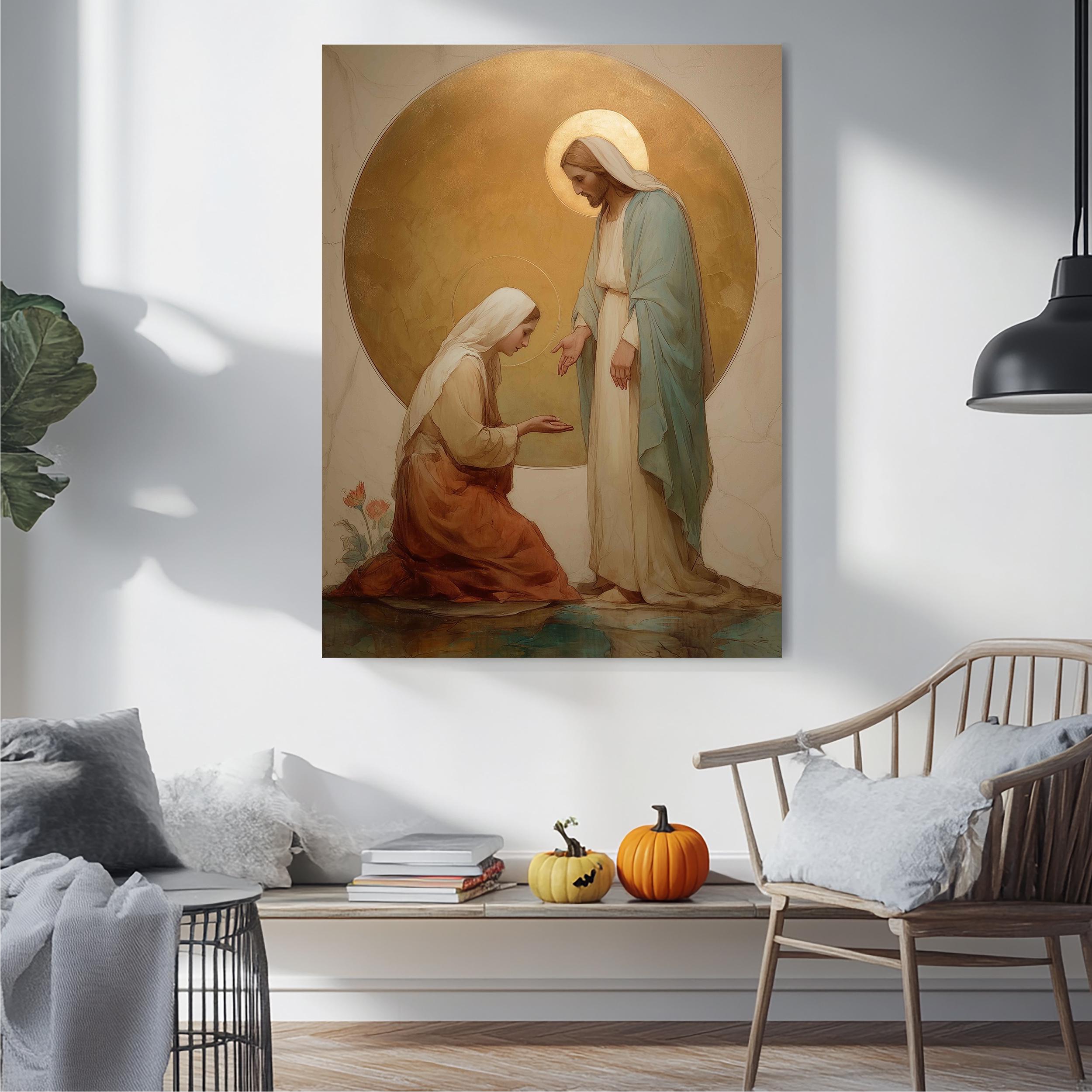 Jesus Mary Magdalene Resurrection Canvas Print, Religious Faith Wall ...