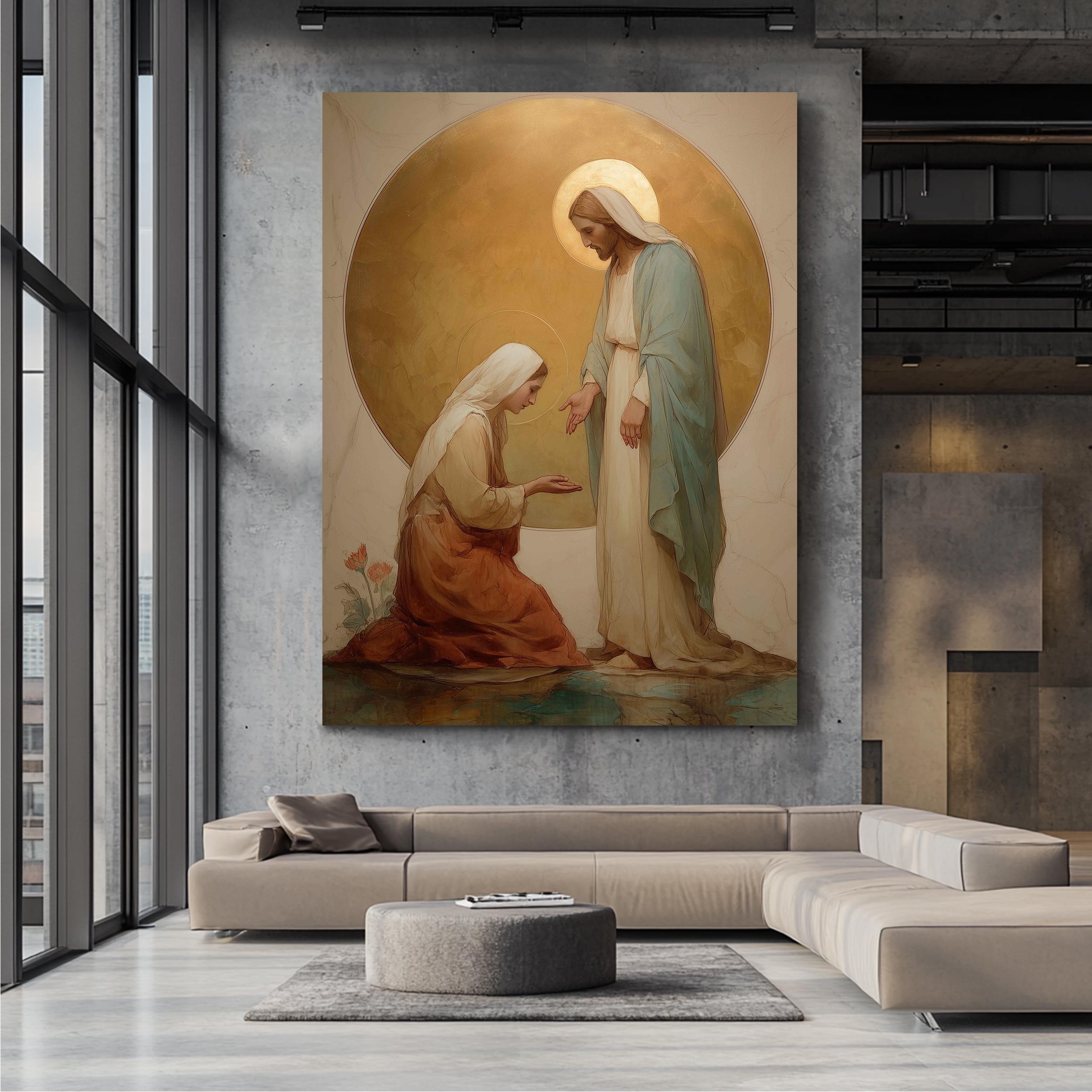 Jesus Mary Magdalene Resurrection Canvas Print, Religious Faith Wall ...