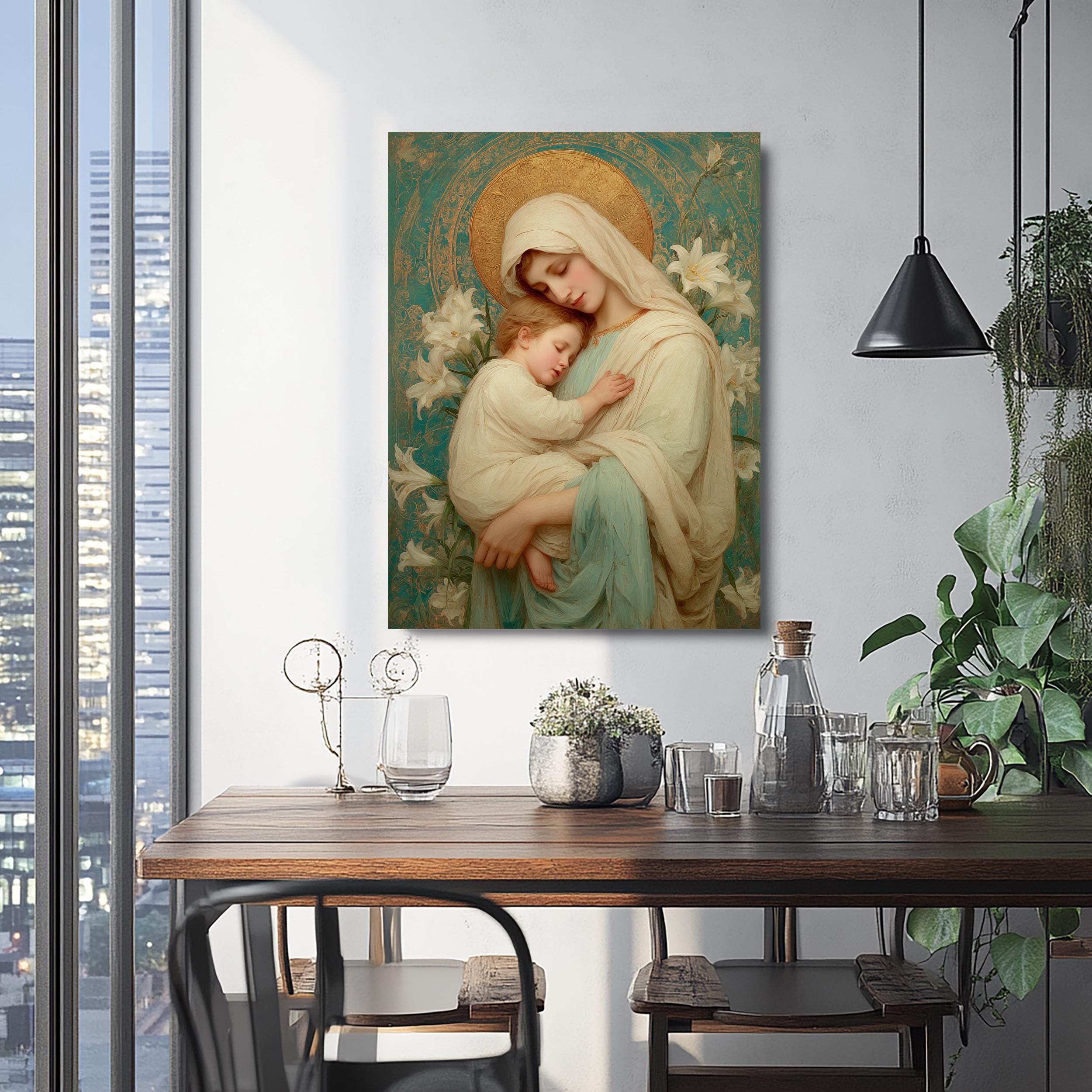 Virgin Mary and Baby Jesus Canvas Art: Madonna and Child Religious ...