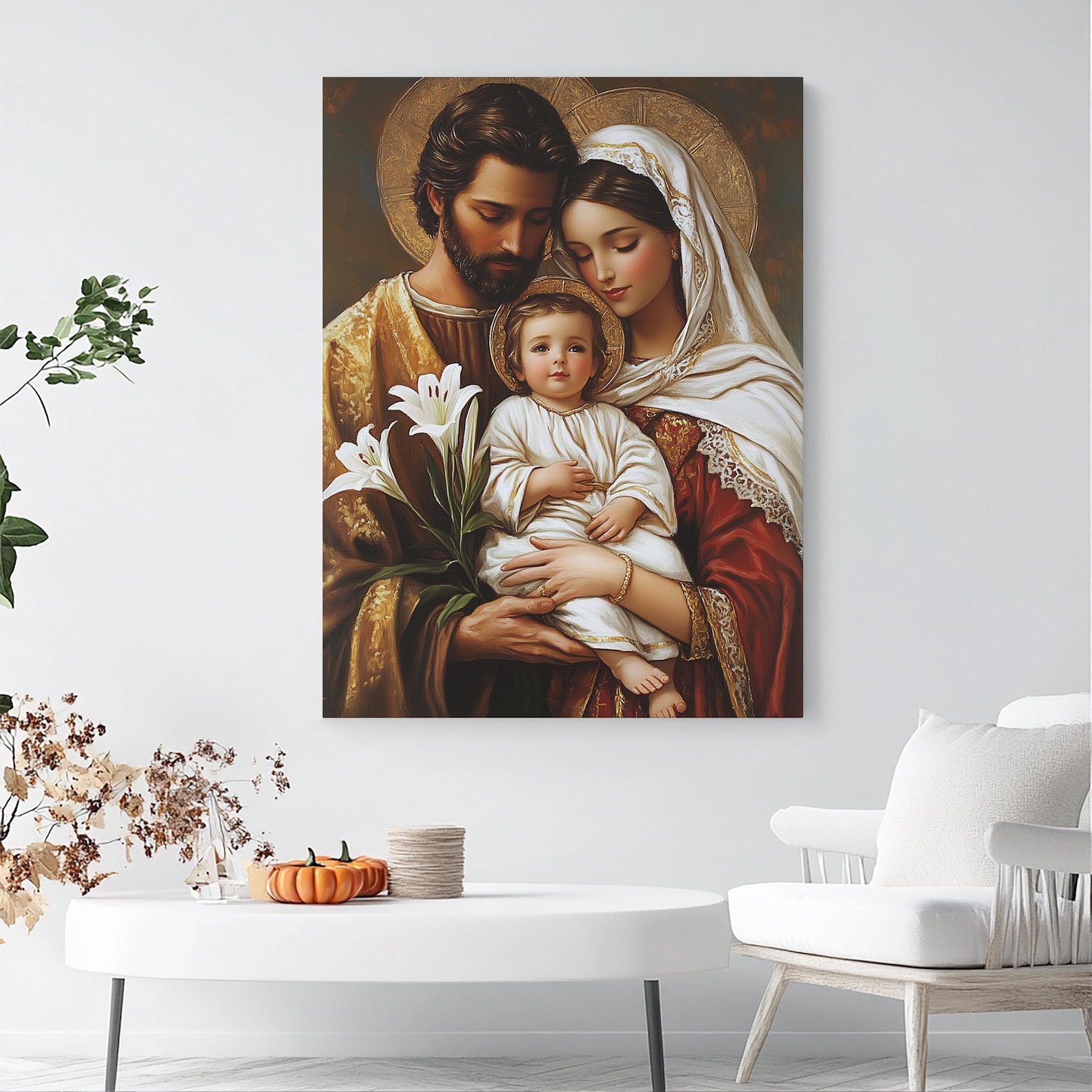 Holy Family Canvas Art: Virgin Mary, Baby Jesus, St. Joseph - Etsy