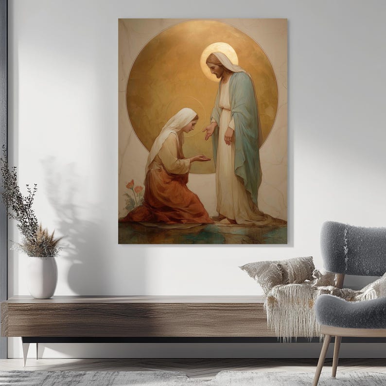Jesus Mary Magdalene Resurrection Canvas Print, Religious Faith Wall ...