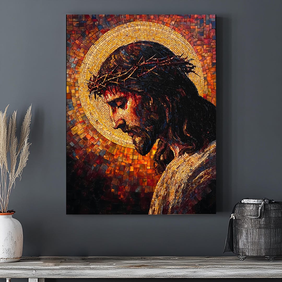 Jesus Christ Crown of Thorns Canvas Art: Sacred Christian Home Decor - Etsy