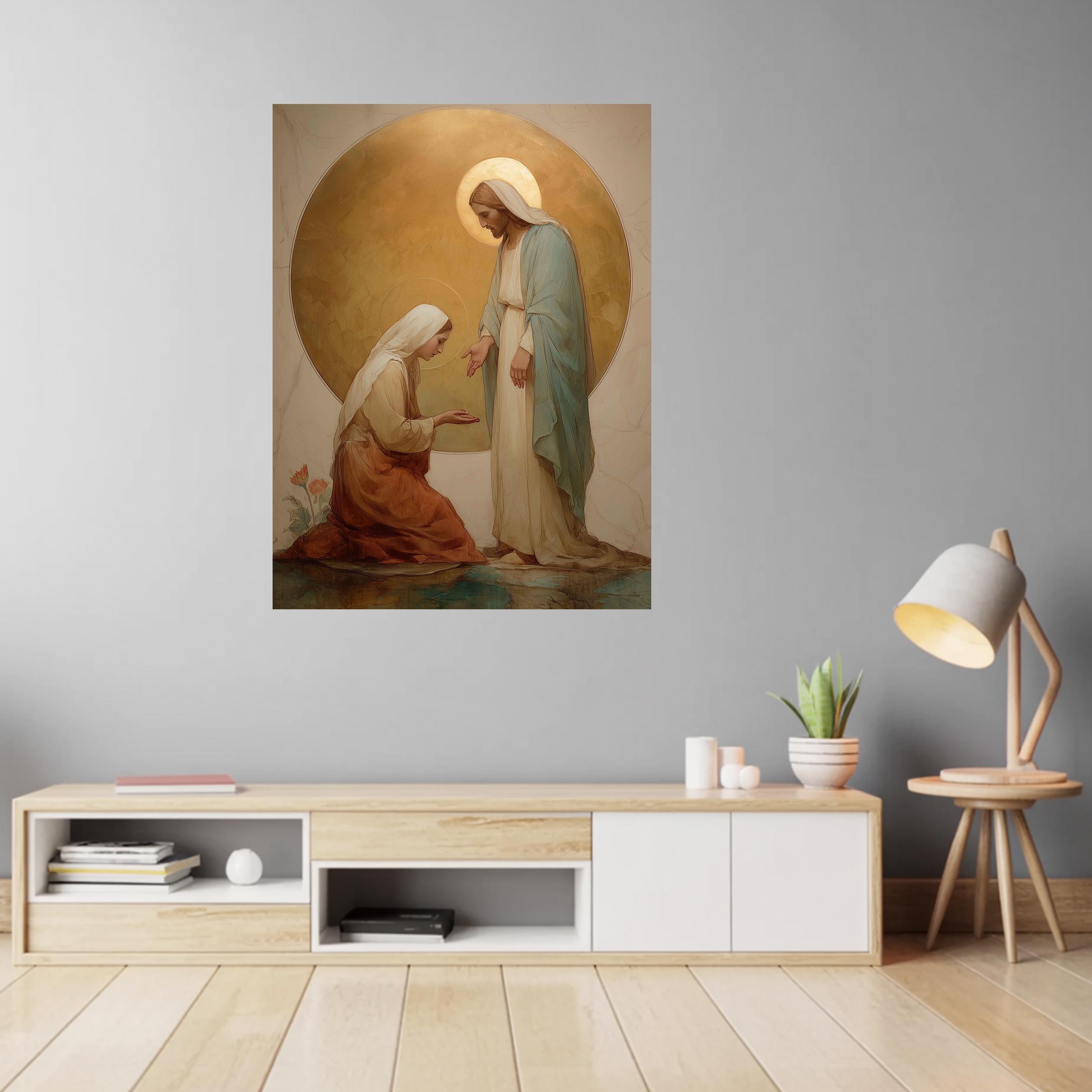 Jesus Mary Magdalene Resurrection Canvas Print, Religious Faith Wall ...