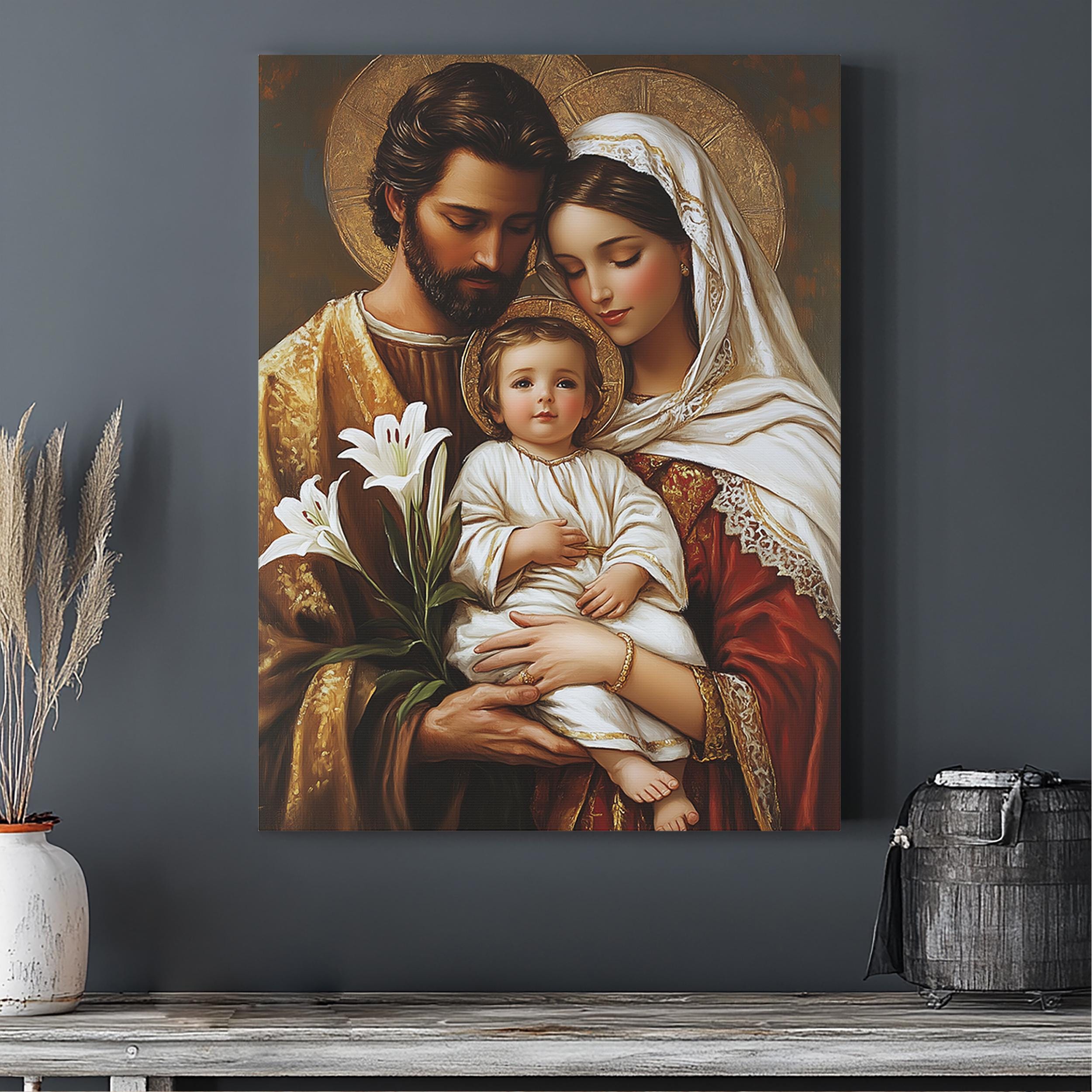 Holy Family Canvas Art: Virgin Mary, Baby Jesus, St. Joseph - Etsy