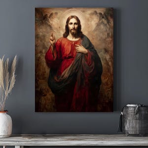 Jesus Christ Portrait: Christian Home Decor Canvas Art