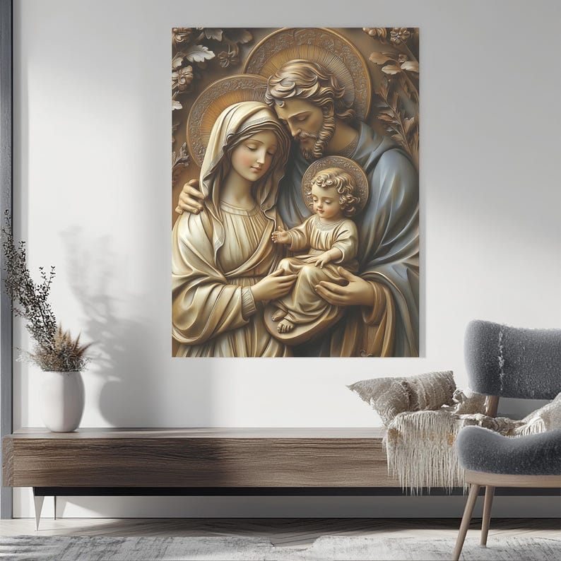 Holy Family Canvas Print - Catholic Wall Art - Religious Home Decor ...