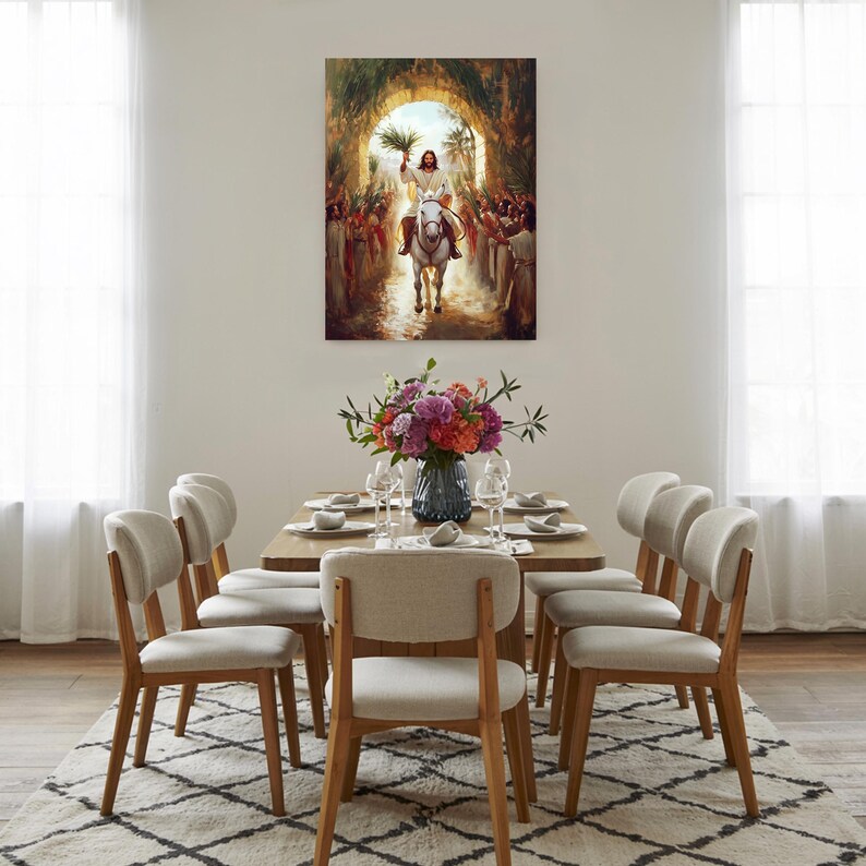 Palm Sunday Jesus Canvas Art: Religious Home Decor - Etsy