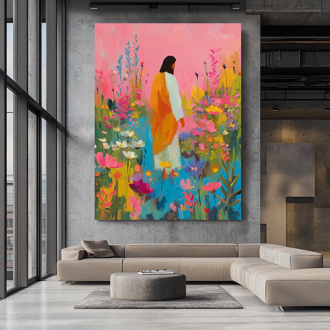 Colorful Jesus Canvas Print: Modern Christian Home Decor - Etsy