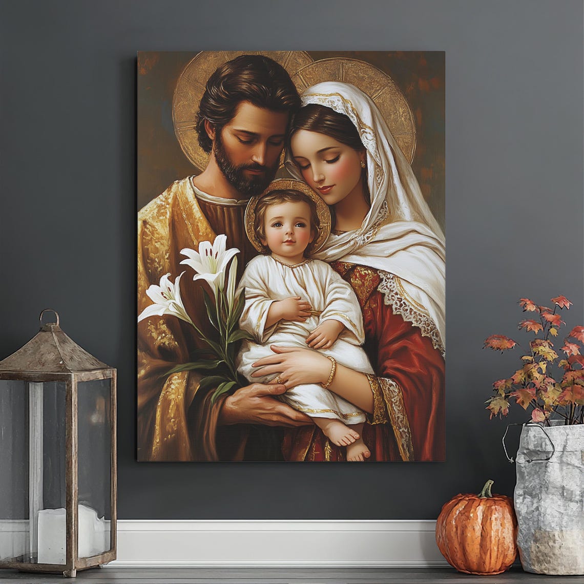 Holy Family Canvas Art: Virgin Mary, Baby Jesus, St. Joseph - Etsy
