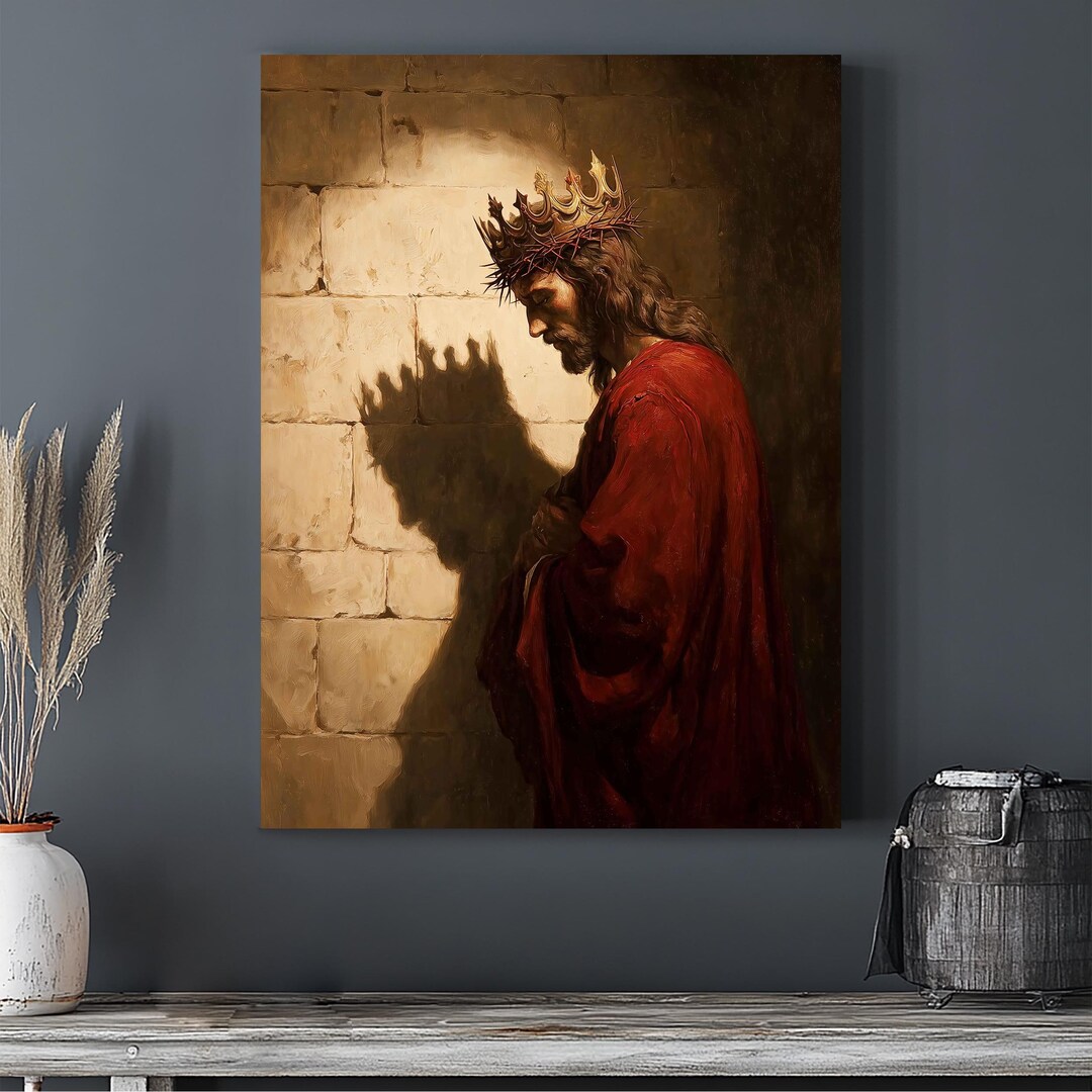 Jesus Crown of Thorns Canvas Wall Art, King of Kings Painting ...