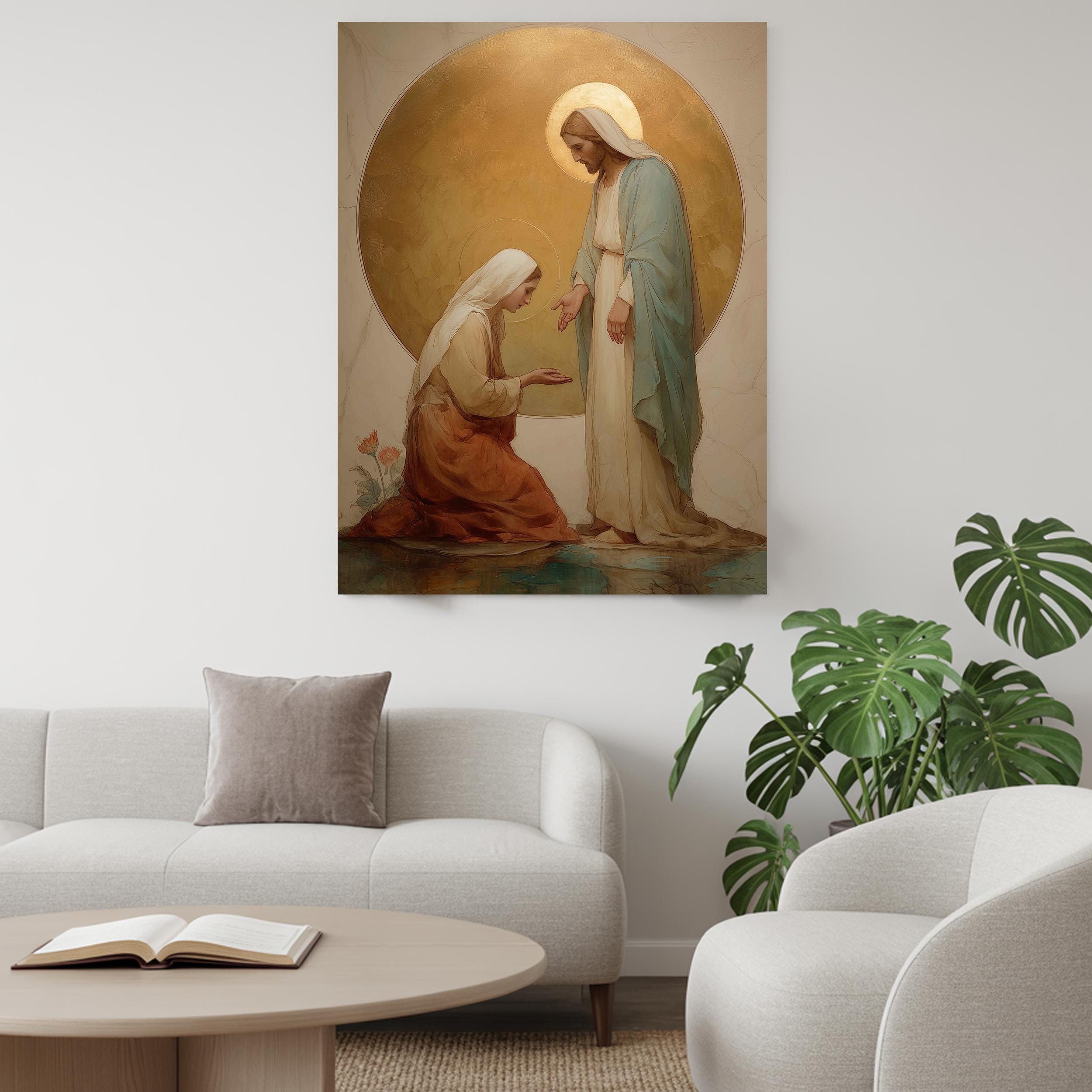 Jesus Mary Magdalene Resurrection Canvas Print, Religious Faith Wall ...