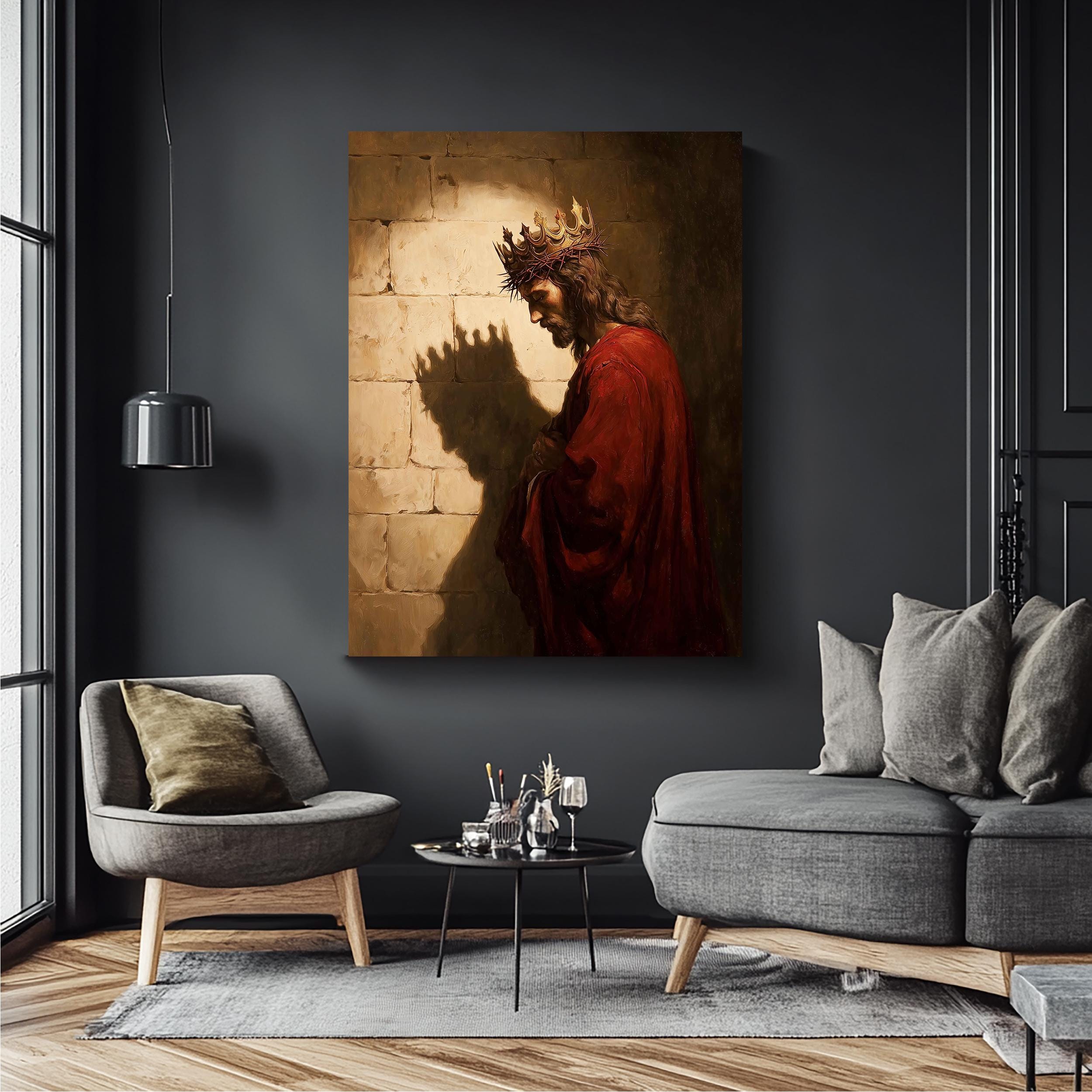 Jesus Crown of Thorns Canvas Wall Art, King of Kings Painting ...