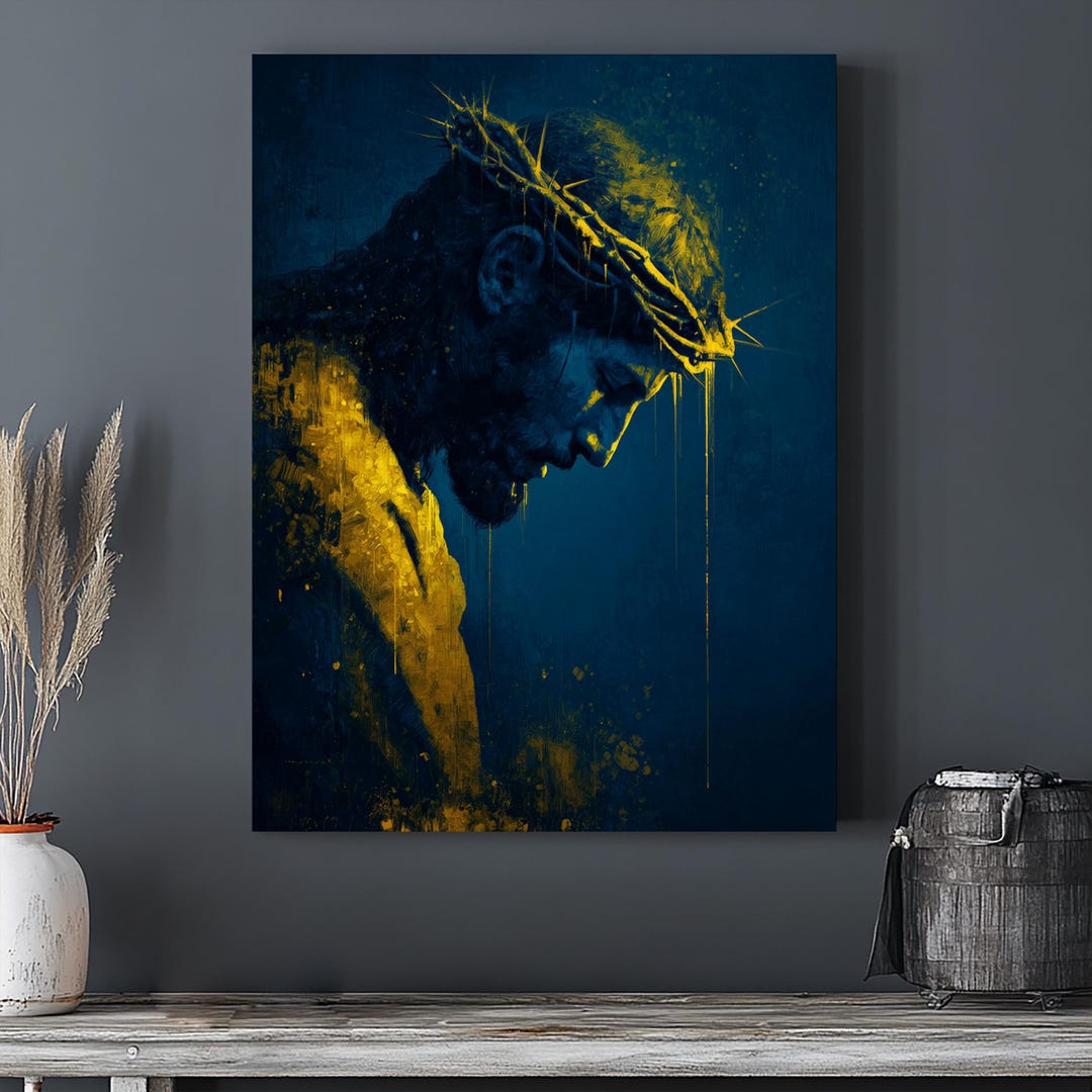 Jesus Crown of Thorns Canvas Print: Religious Wall Art - Etsy