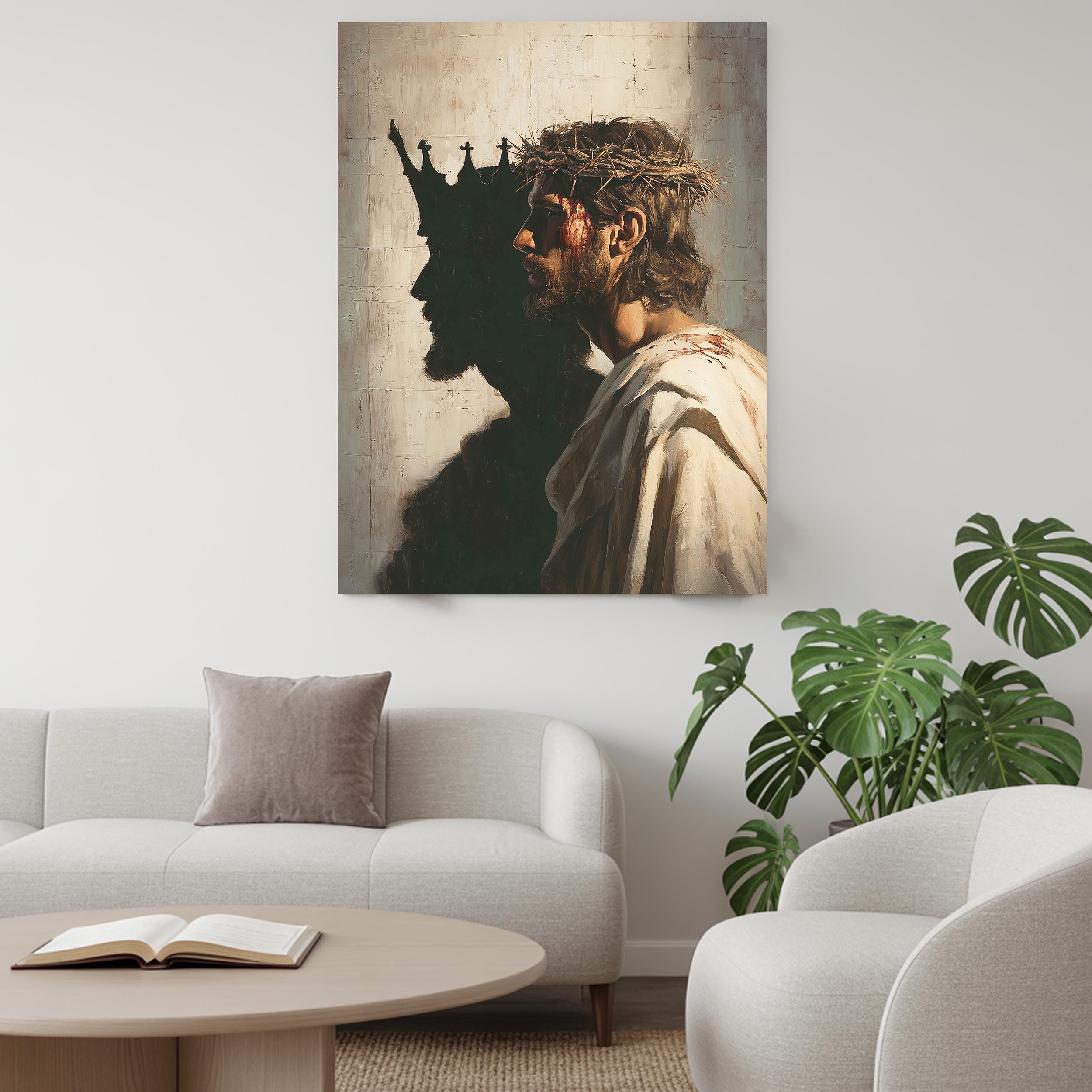 Christ the King Crown of Thorns Canvas Wall Art, Powerful Christian ...