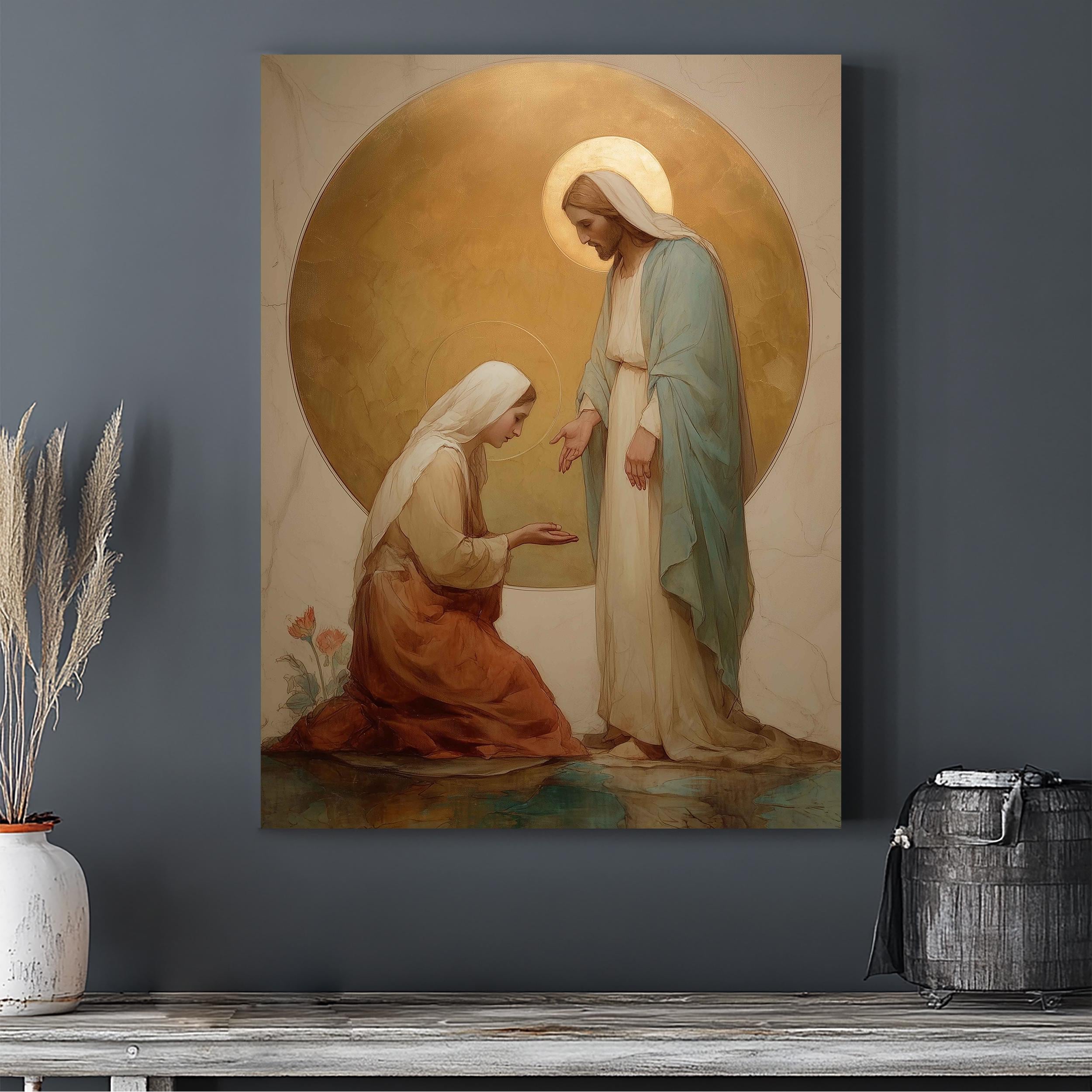 Jesus Mary Magdalene Resurrection Canvas Print, Religious Faith Wall ...