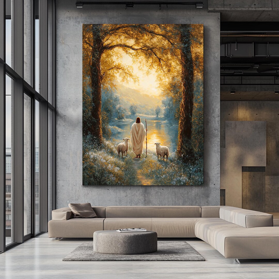 Jesus the Good Shepherd Canvas Art: Christian Home Decor - Etsy