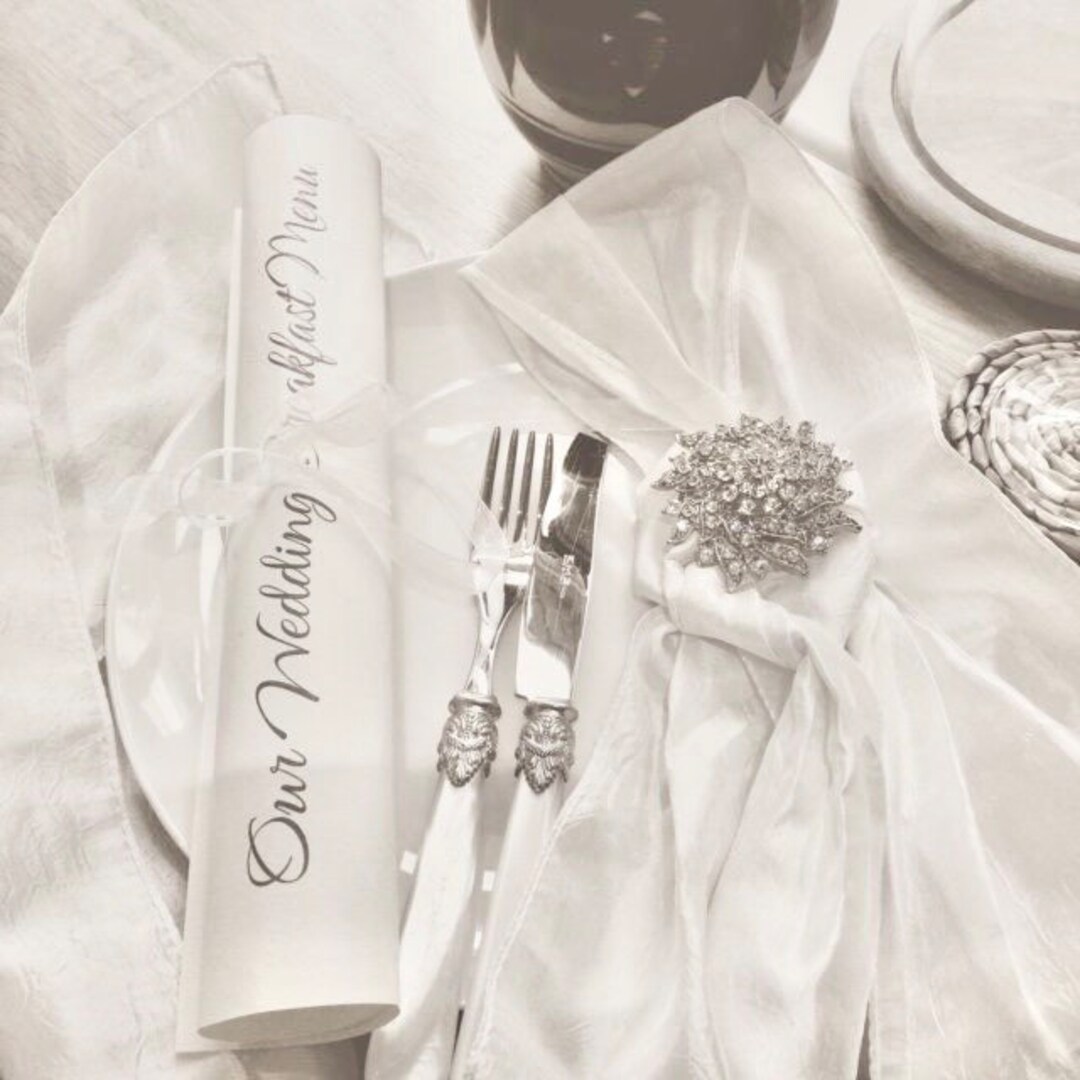 Translucent Vellum Wedding Scroll Invitation Menu Scroll Etsy