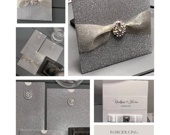 Invitation Suite, Sparkly, with diamanté embellishment | DL size