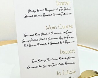 Menu | Raised Gold Foil Finish