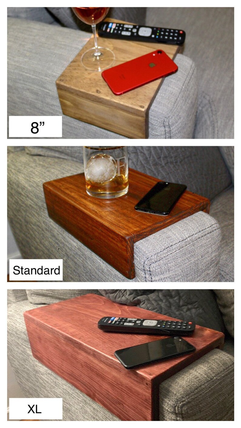 8 Custom Rustic Wood Couch Table Sofa Arm Rest Table Etsy