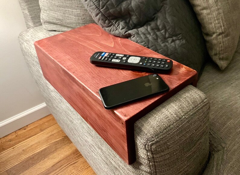 XL Custom Rustic Wood Couch Table Sofa Arm Rest Table Wrap Etsy