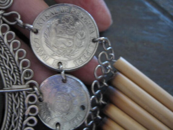 Vintage Handmade Peruvian Hip Belt w/Llamas Coins - image 9