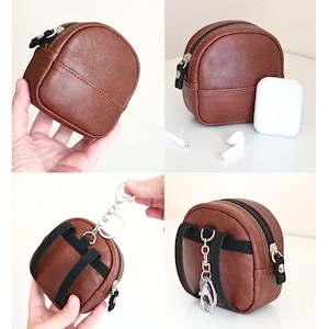 Estuche para llavero, minimochila con llavero, monedero, bonito llavero, estuche para auriculares y AirPods, monedero pequeño con cremallera, regalo bonito