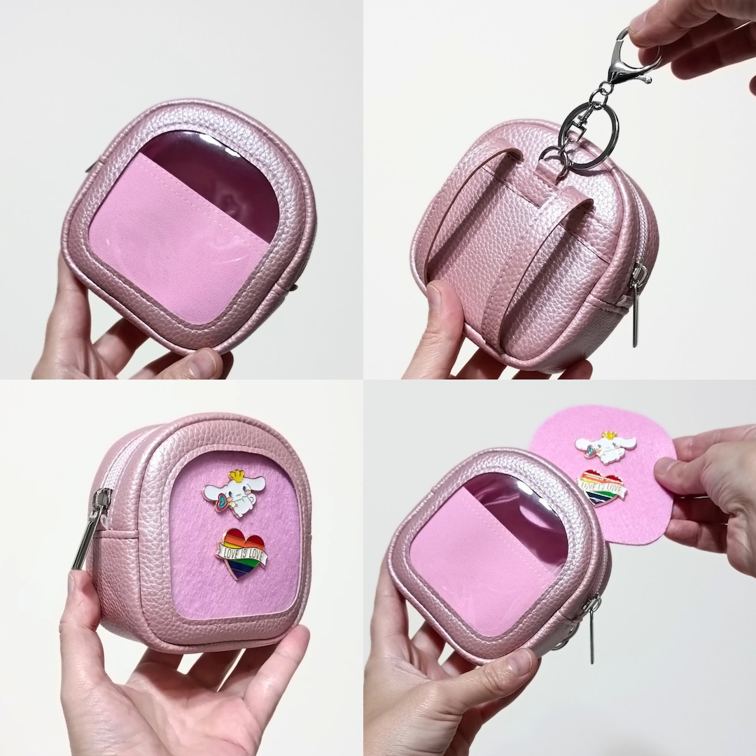 Pink Ita Keychain Pouch With Pin Display, Ita Wallet, Mini Ita Backpack ...