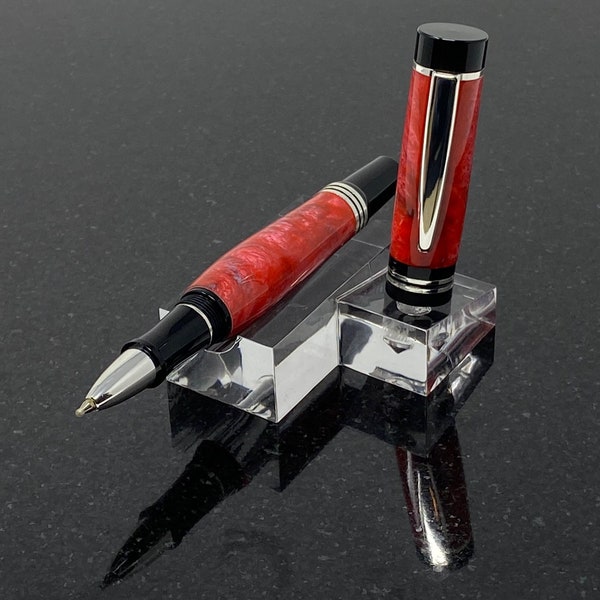 Noble Rollerball Pen - Red Shimmer Acrylic