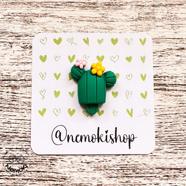 Pin resina cactus con flores Kawaii