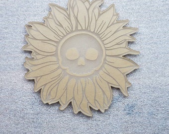 3 Sunflower Skull Acrylic Blank for Silicone Molds