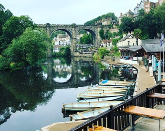Small Framed Print Photo "Knaresborugh Riverside" - White - Limited Edition
