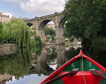 Small Framed Photo Print - "Knaresbourgh by Boat"- White Frame - Limited Edition