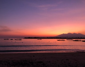 Small Framed Photo - "Sunset on Gilli T" - White Frame - Limited Edition Gift