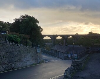 Small Framed Photo - "Sunset over Ingleton" - White Frame - Limited Edition