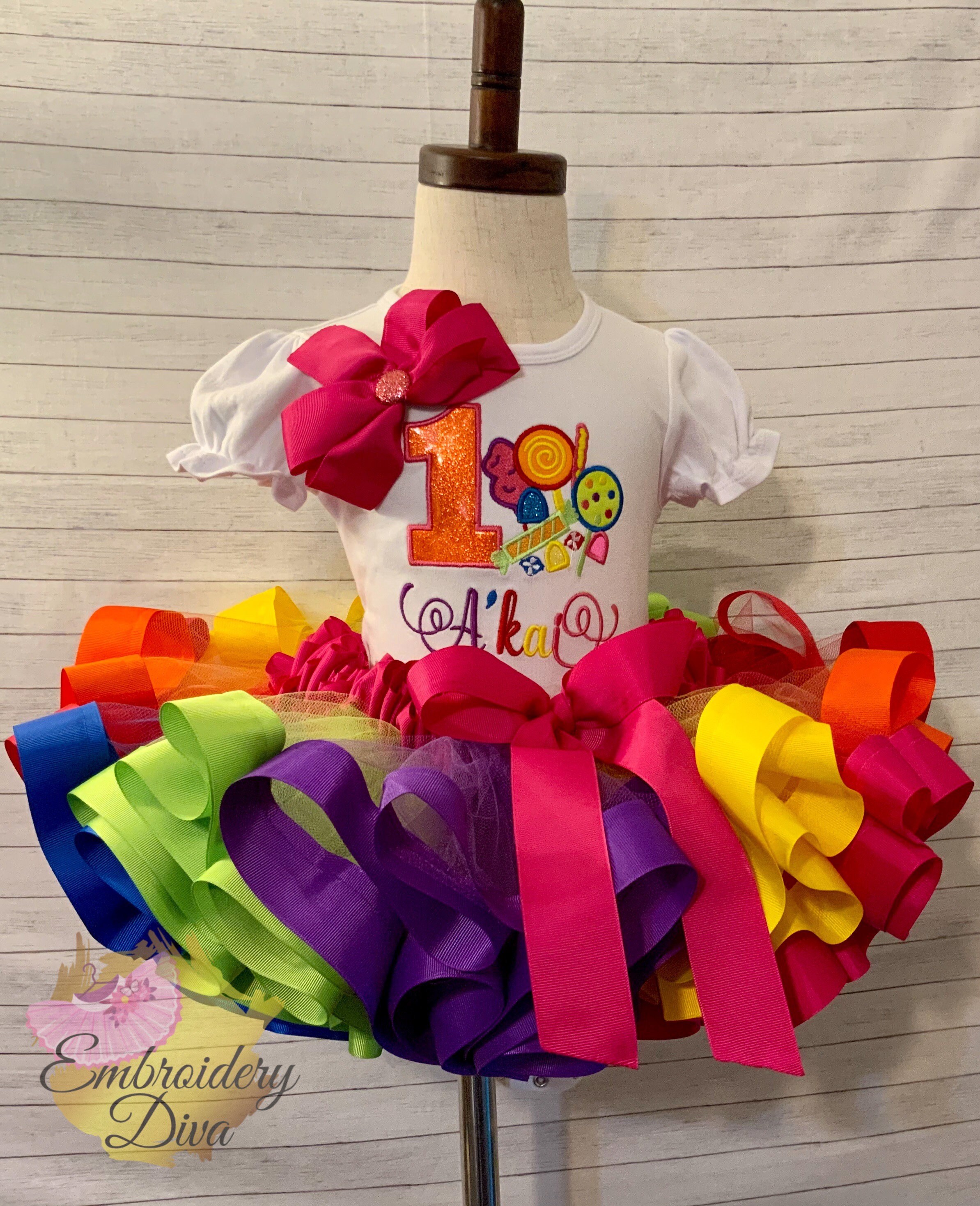 Candy Tutu Dress candy birthday outfit rainbow sweets and Etsy